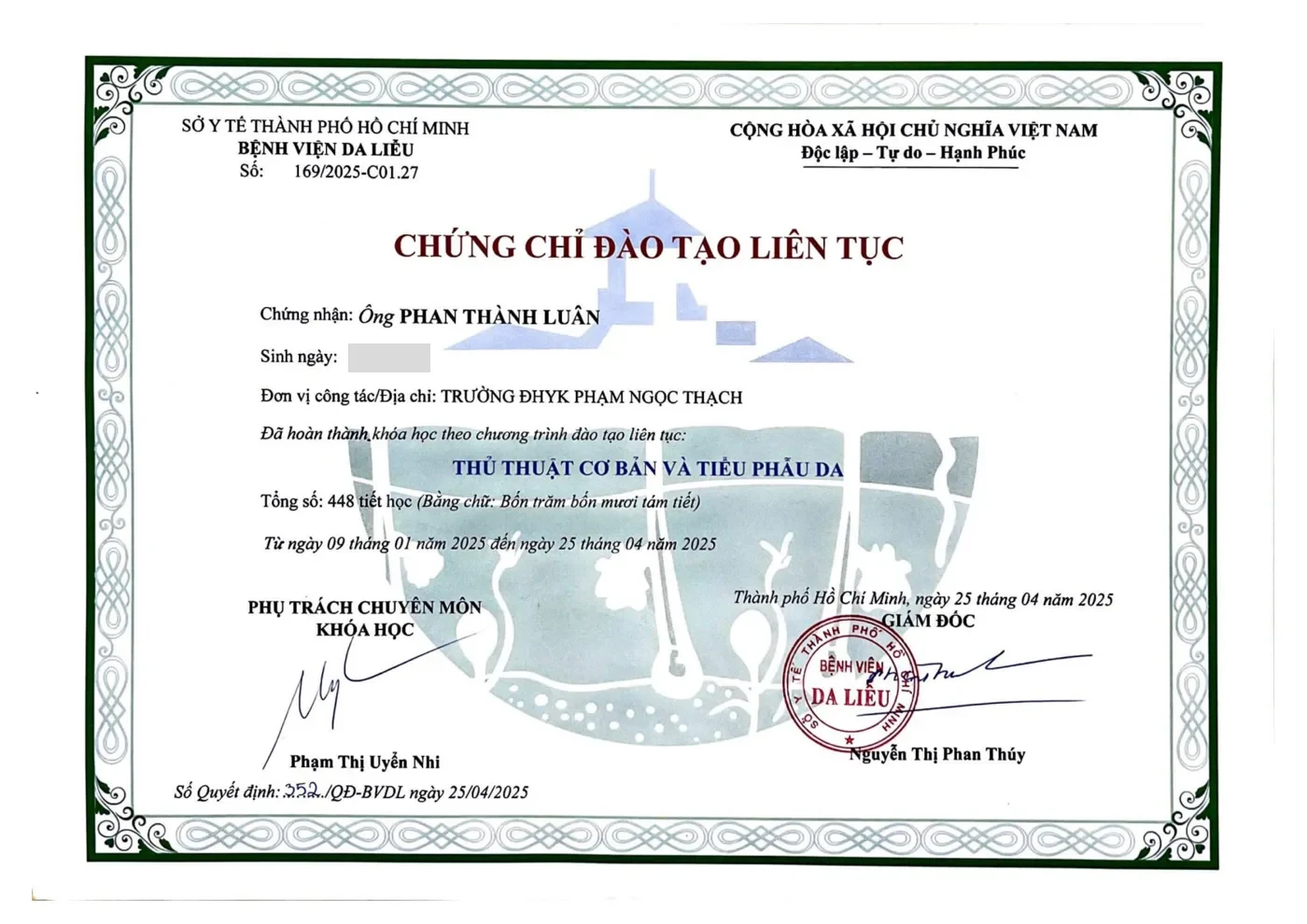 Thủ thuật cơ bản và Tiểu phẫu da (448 tiết) — BS. Phan Thành Luân