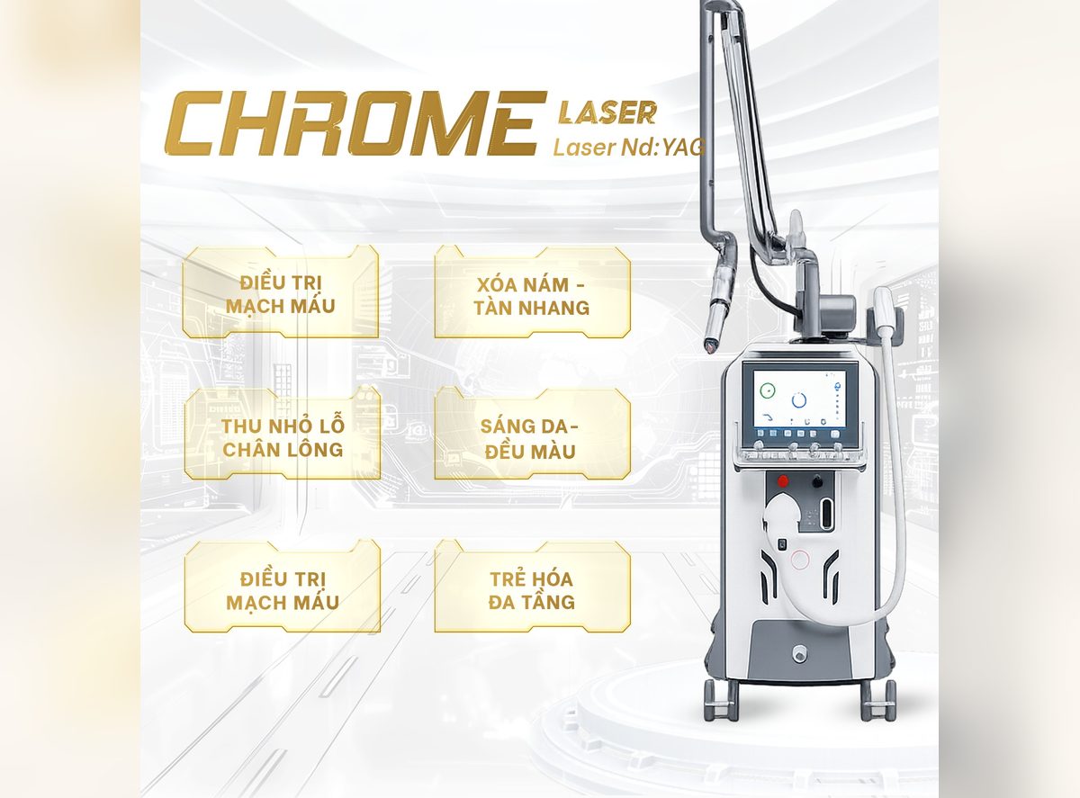 Máy Chrome laser Nd:YAG ứng dụng điều trị nám tại Foxy M.D