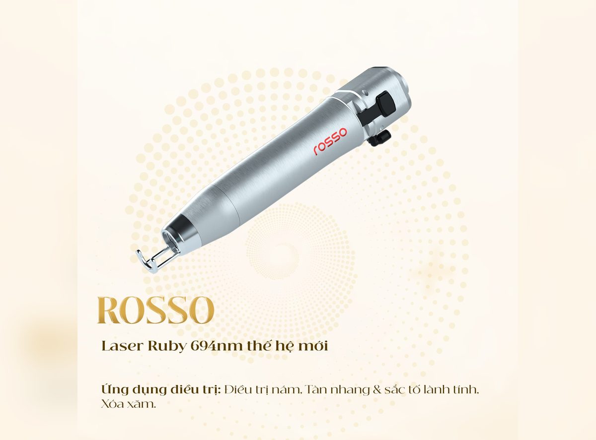 Tay cầm Rosso laser Ruby 694nm tại Foxy M.D