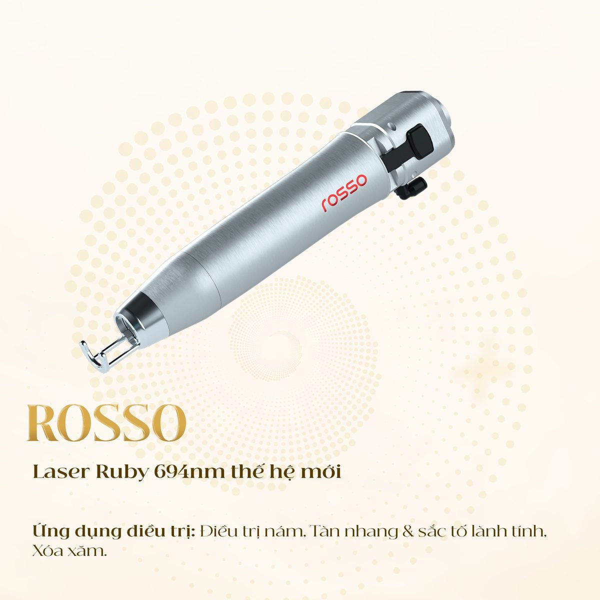 Tay cầm Rosso laser Ruby 694nm