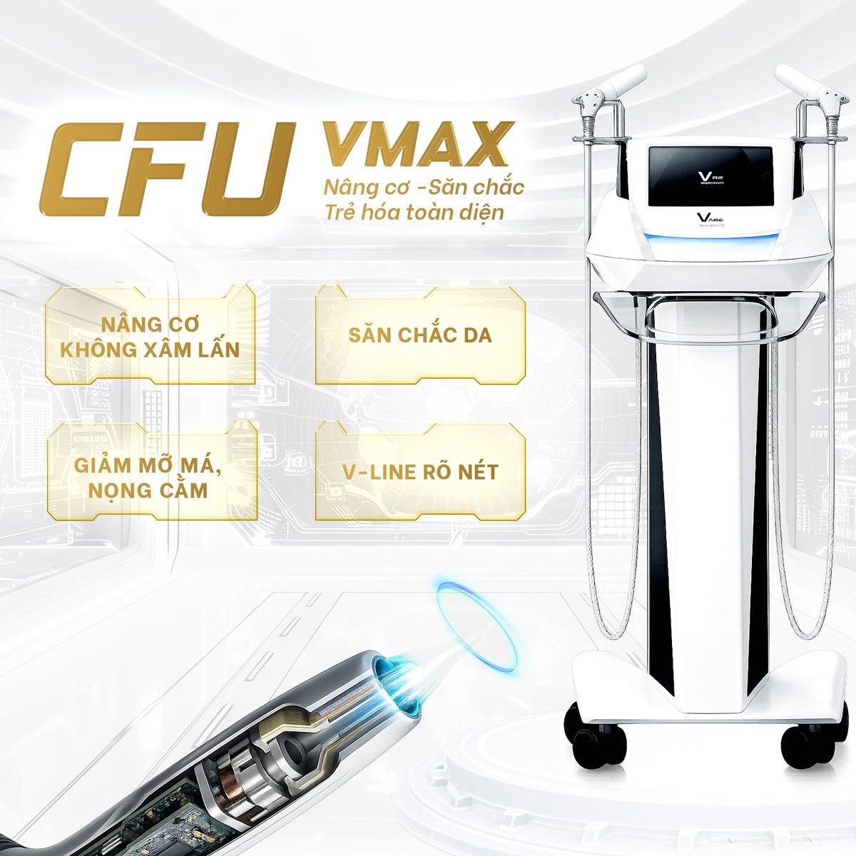 Máy nâng cơ CFU V-MAX tại Foxy M.D