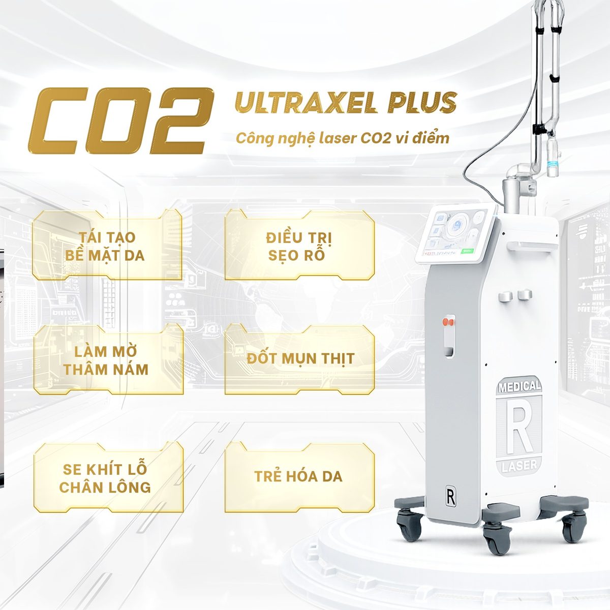 Laser CO2 Ultraxel Plus tại Foxy M.D