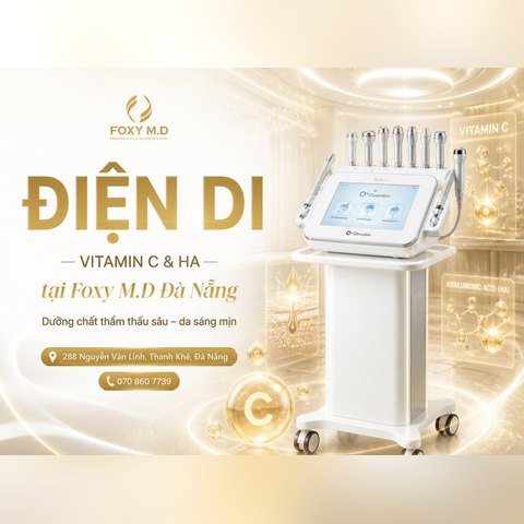 Điện di tinh chất Vitamin C & HA tại Đà Nẵng: Cấp ẩm căng bóng, mờ thâm sáng da