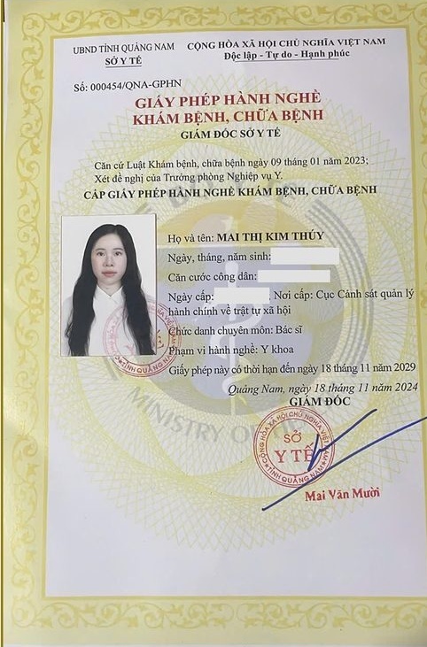 Chứng chỉ / giấy phép hành nghề của đội ngũ bác sĩ